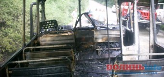 На Волині згоріла маршрутка під час рейсу