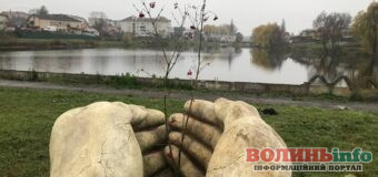 Переселенець із Харкова подарував громаді на Тернопільщині скульптуру «Долоні життя»