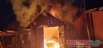 Під час пожежі у гаражі в Маневичах постраждав власник автомобіля