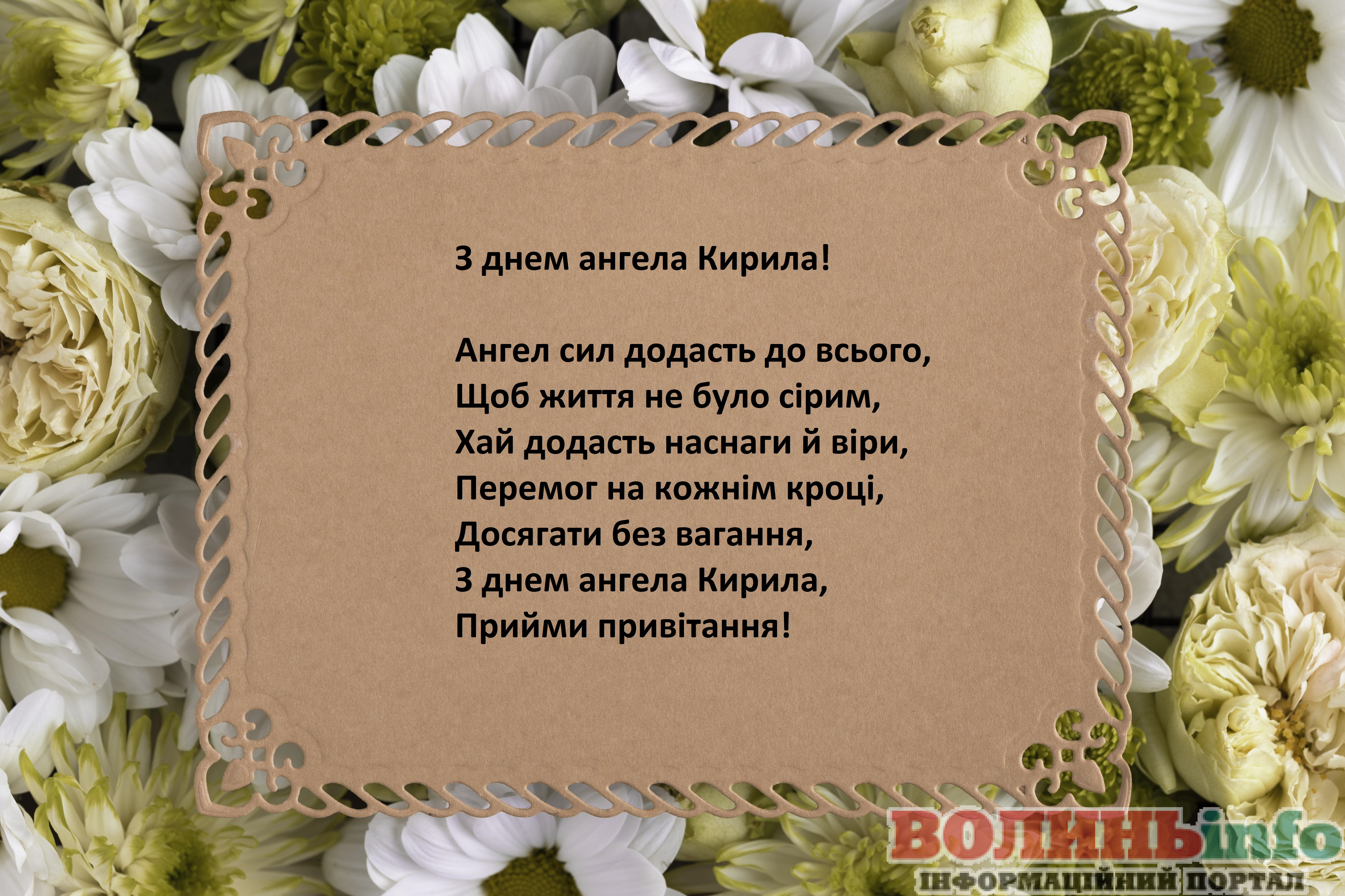 Привітання з Днем ангела Кирила