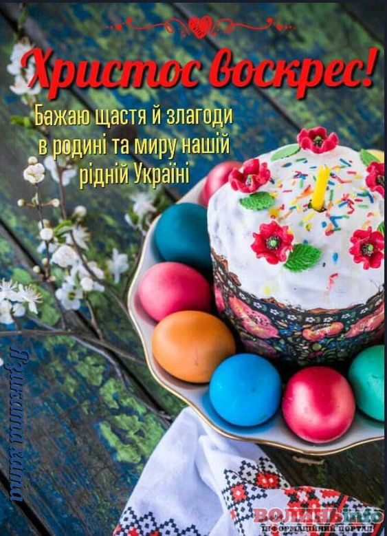 привітання з Великоднем