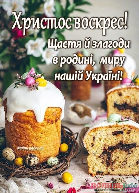 привітання з Великоднем