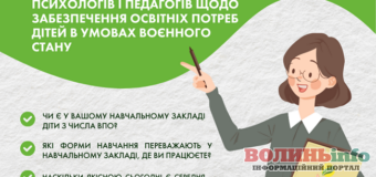 Благодійний фонд “Рокада” Волинь проводить Дослідження думки психологів і педагогів щодо забезпечення освітніх потреб дітей в умовах воєнного стану