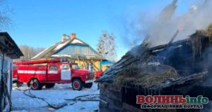 За добу на Волині ліквідували вісім пожеж у господарських будівлях