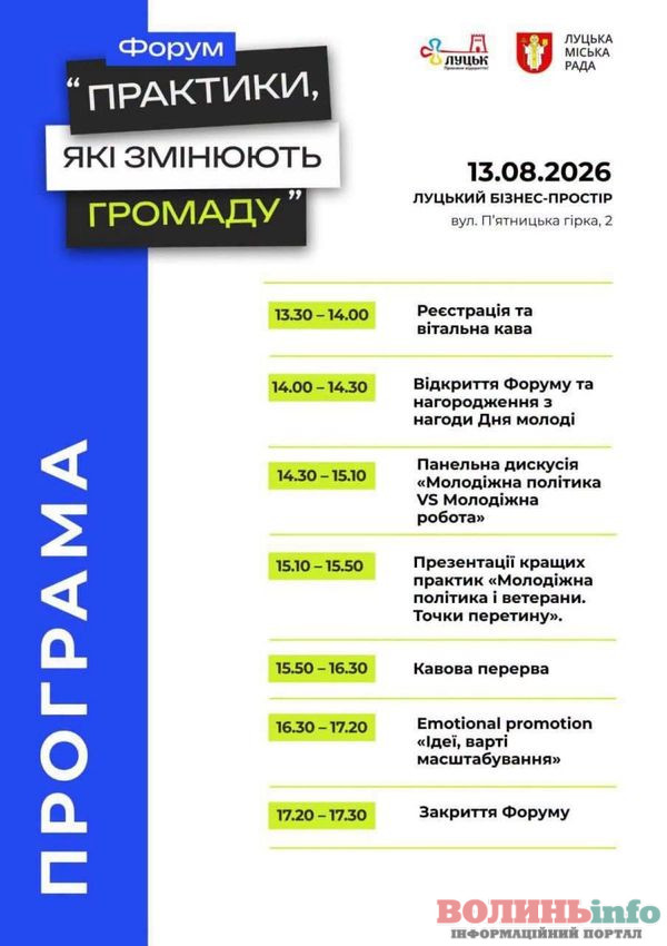 У Луцьку відбудеться форум до Дня молоді
