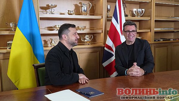 Президент України Володимир Зеленський і прем'єр-міністр Великої Британії Енді Бернем